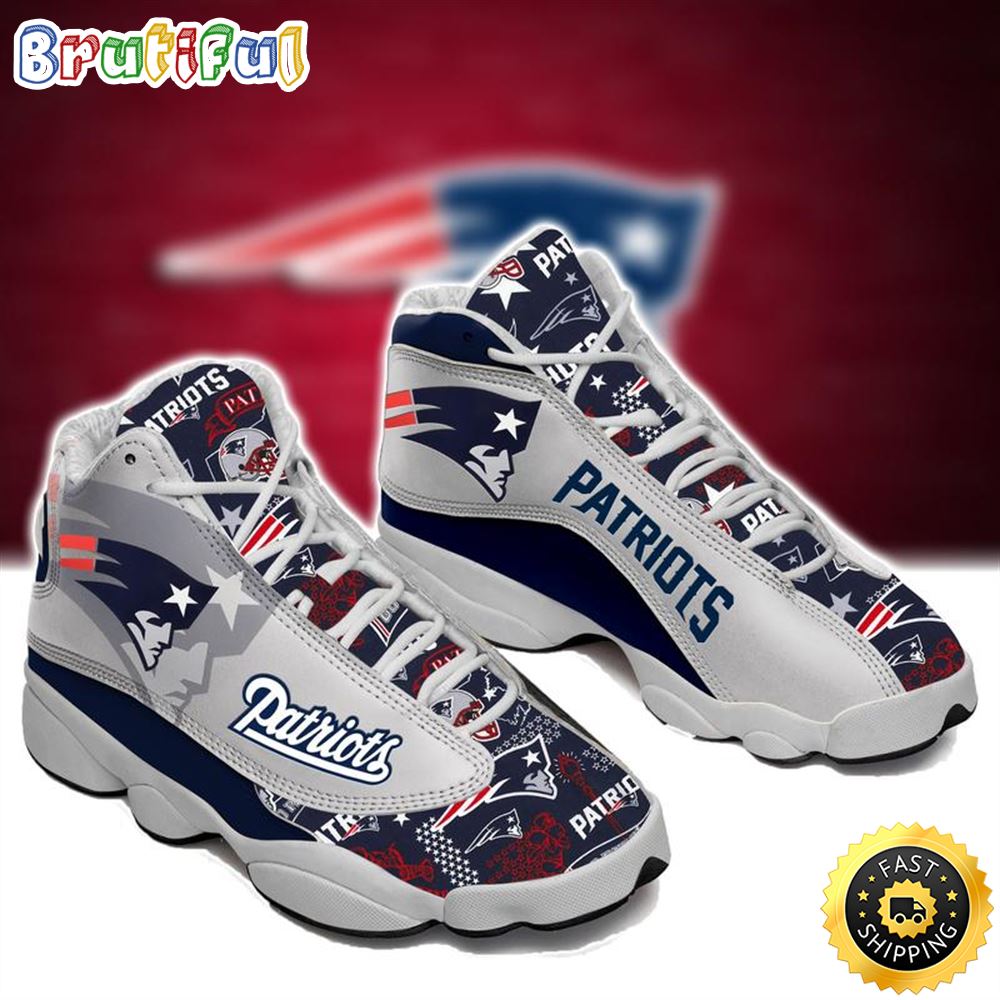 New England Patriots Nfl Ver 9 Air Jordan 13 Sneaker hvlwht