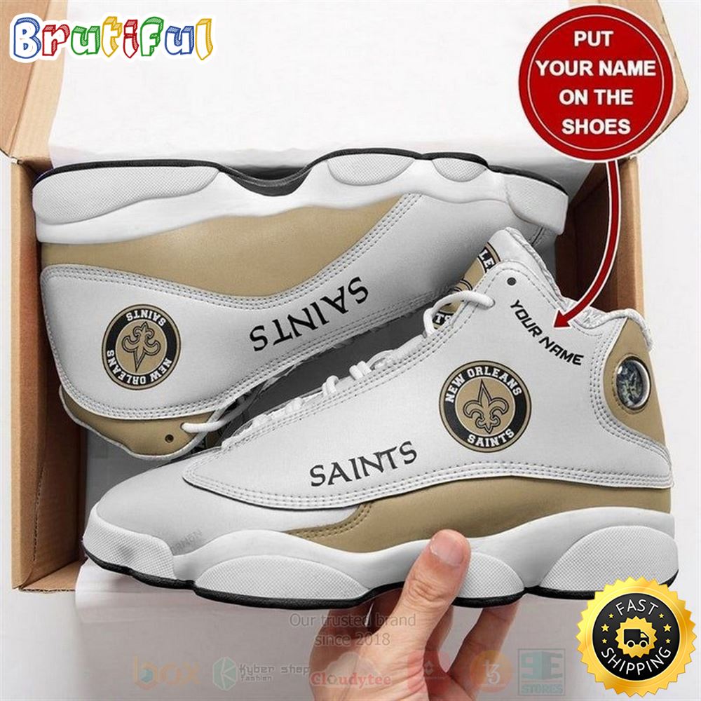 New Orleans Saints Nfl Custom Name Air Jordan 13 Shoes eunpwm