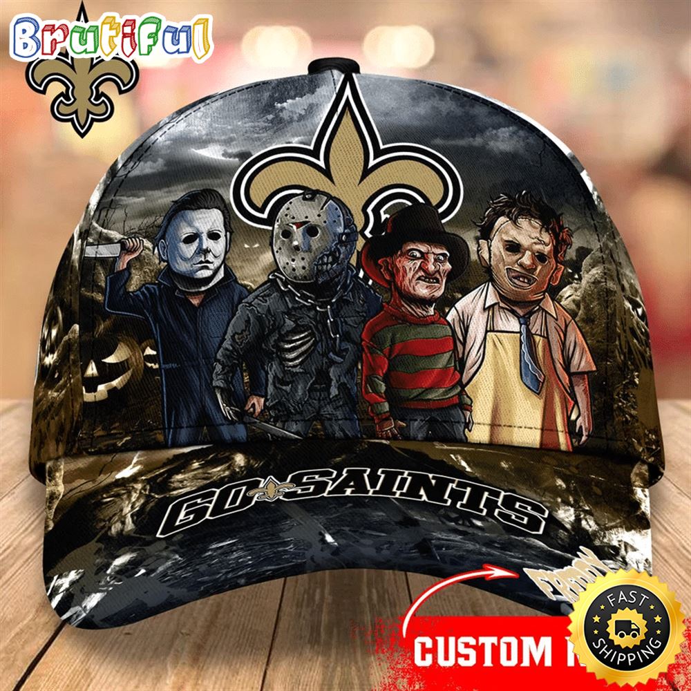 New Orleans Saints Nfl Personalized Trending Cap Mixed Horror Movie Characters a0hrkl