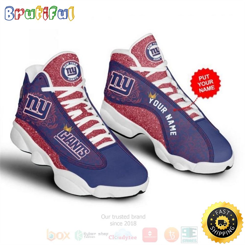 New York Giants Football Nfl Custom Name Red Air Jordan 13 Shoes a3ooam