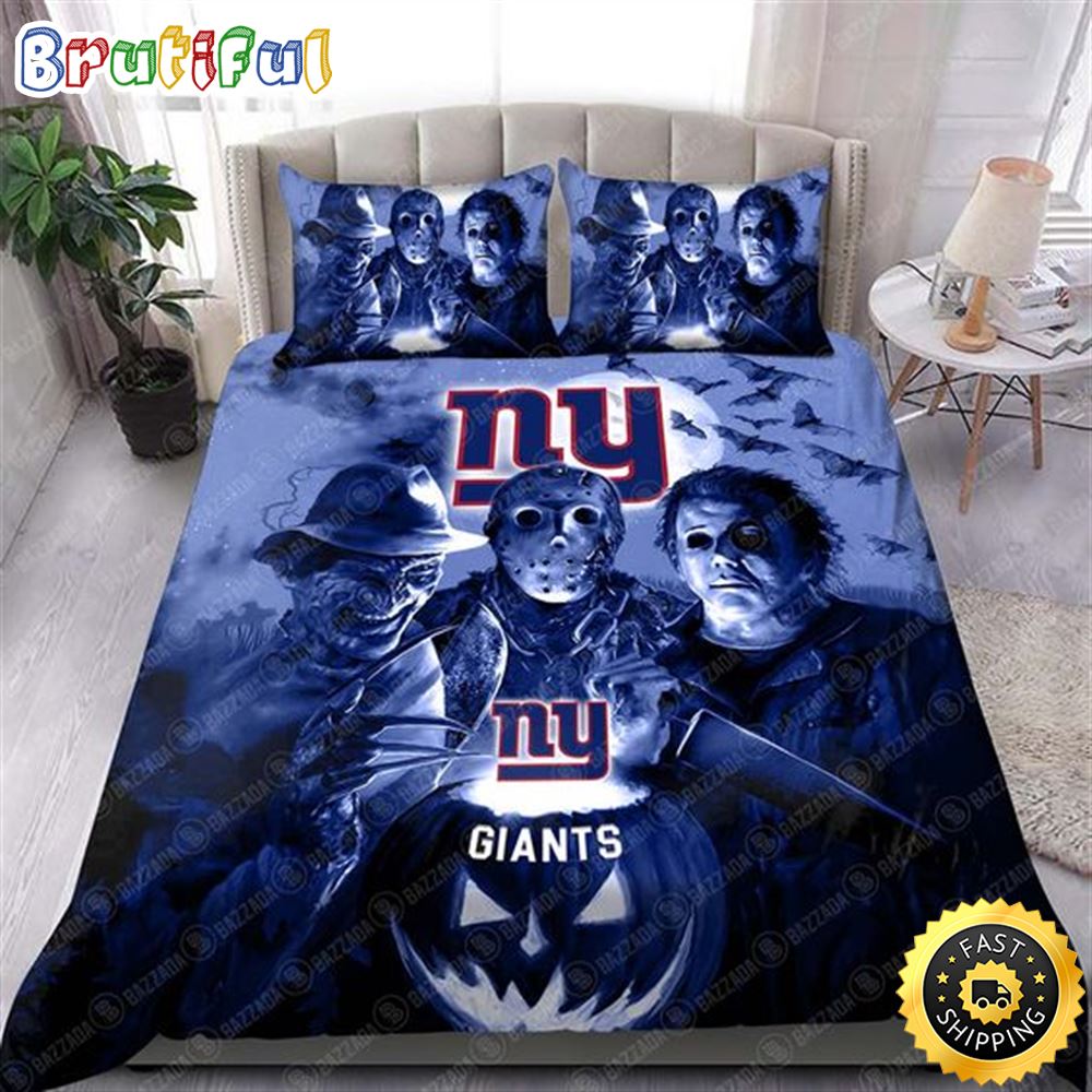 New York Giants NFL Halloween Horror Movie Bedding Set turlyh