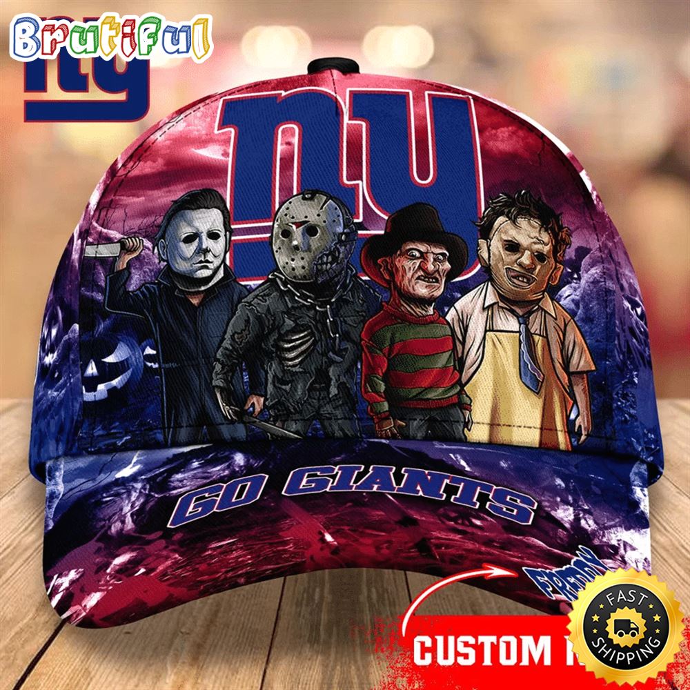 New York Giants Nfl Personalized Trending Cap Mixed Horror Movie Characters c0pqx1