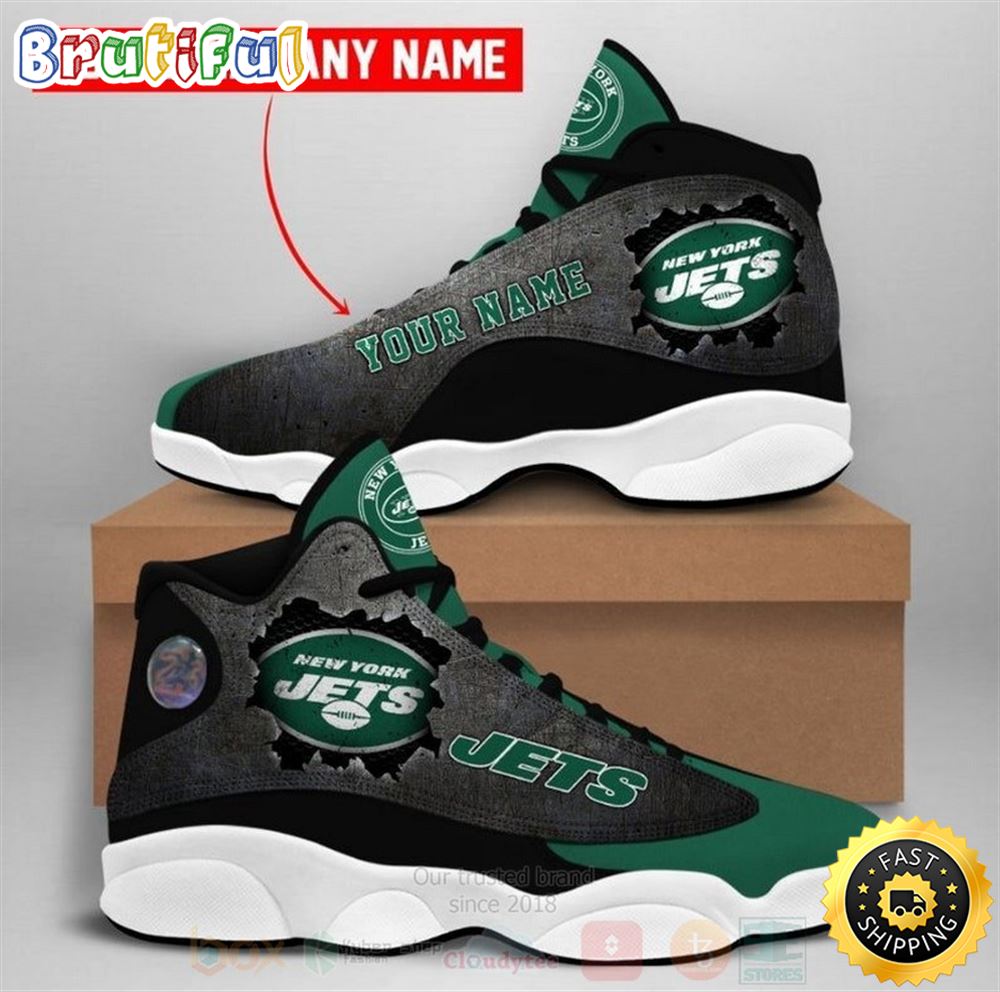 New York Jets Nfl Custom Name Air Jordan 13 Shoes kwxmu9