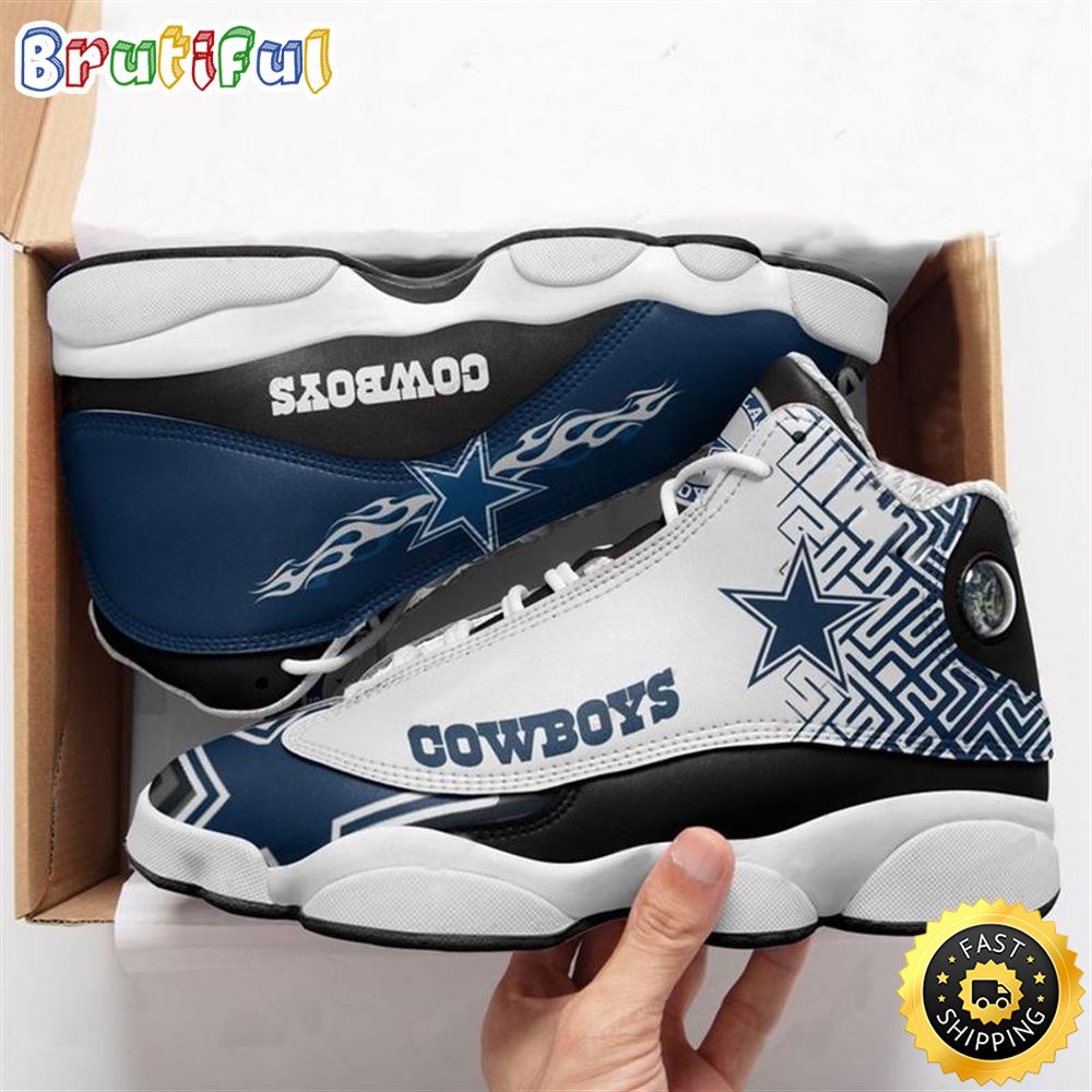 Nfl Dalas Cowboys Football Team Blue Air Jordan 13 Sneaker Shoes cuckfn