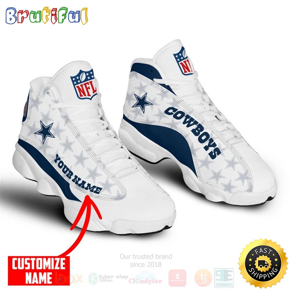 Nfl Dallas Cowboys Custom Name Air Jordan 13 Shoes kqui4k