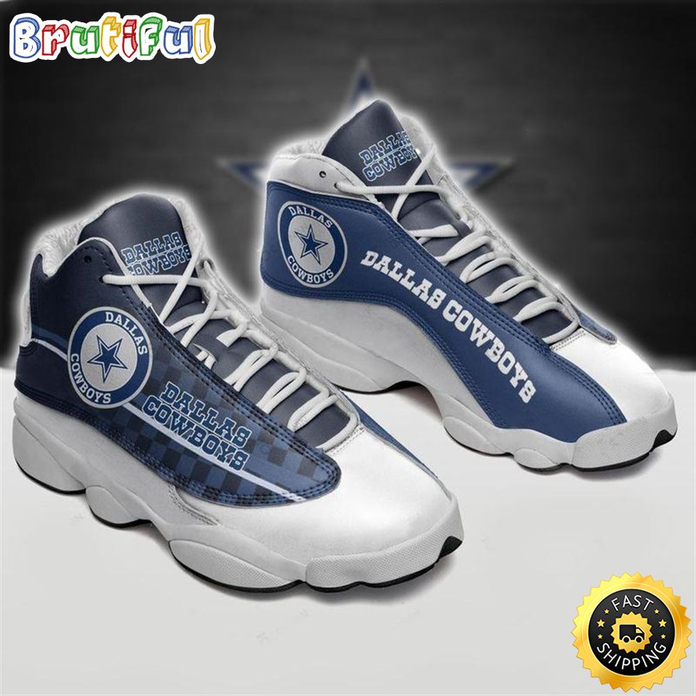 Nfl Dallas Cowboys Football Team Form Air Jordan 13 Sneaker Shoes hhwhay