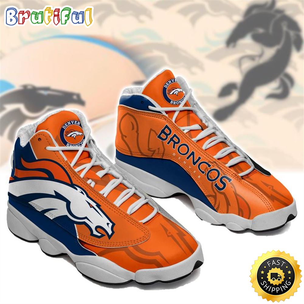 Nfl Denver Broncos Orange Air Jordan 13 Sneaker Shoes j9irpa