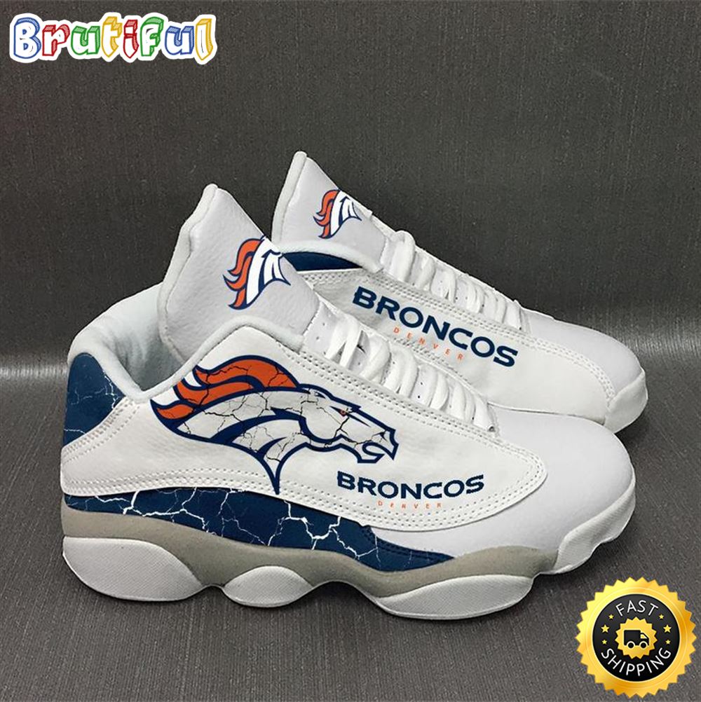Nfl Denver Broncos White Air Jordan 13 Sneaker Shoes vkiuuz
