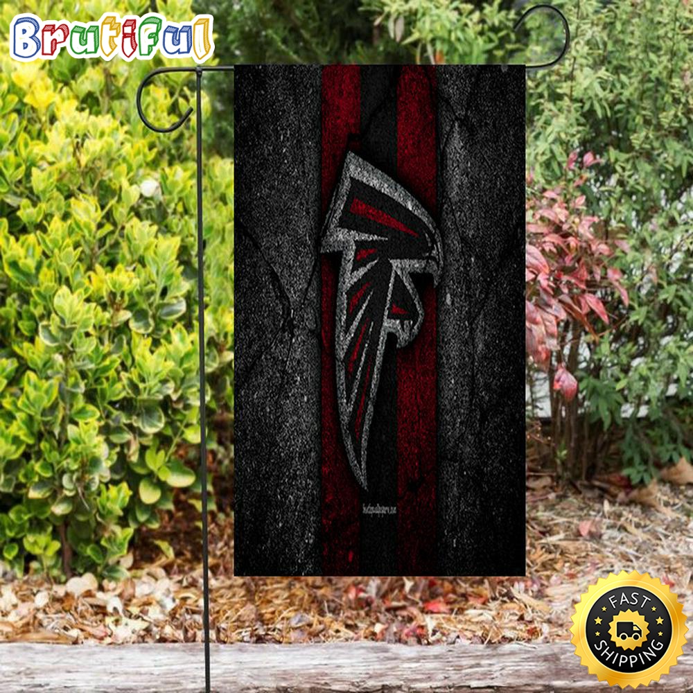 Nfl Garden Flags Atlanta Falcons Black Stone Double Sided Printing Garden Flag Falcons Garden Flags
