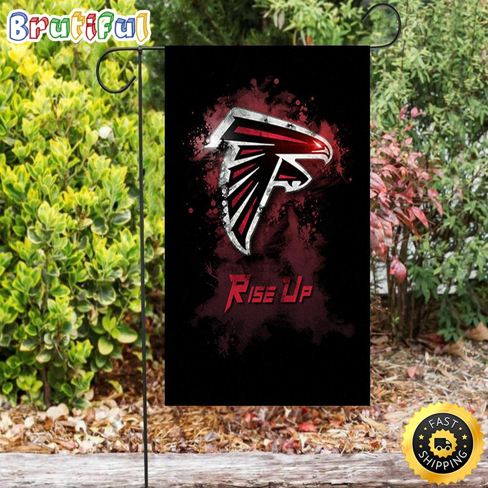 Nfl Garden Flags Atlanta Falcons Rise Up Brush Double Sided Printing Garden Flag Falcons Garden Flags 1 conhjh