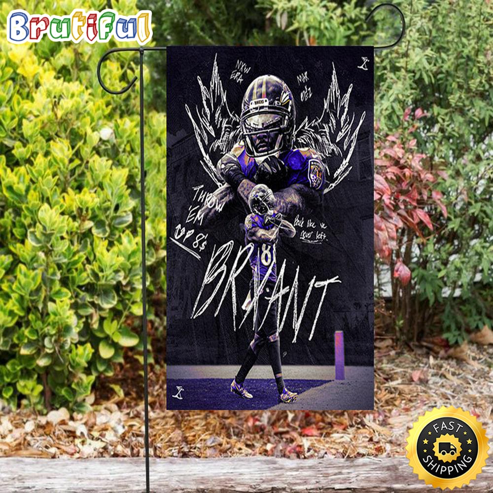 Nfl Garden Flags Baltimore Ravens Bryant 88 Double Sided Printing Garden Flag Ravens Garden Flags 1 rakwv0