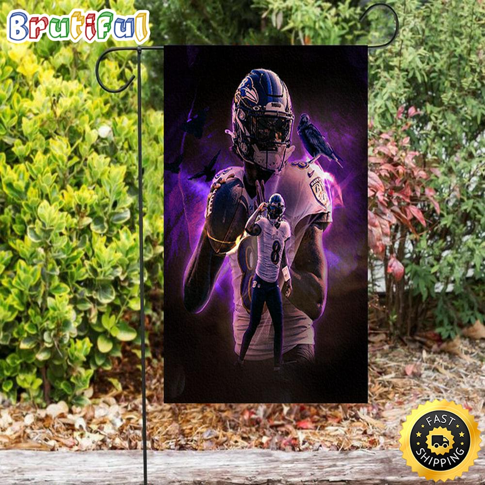 Nfl Garden Flags Baltimore Ravens Lamar Jackson 8 v8 Double Sided Printing Garden Flag Ravens Garden Flags 1 wsverd