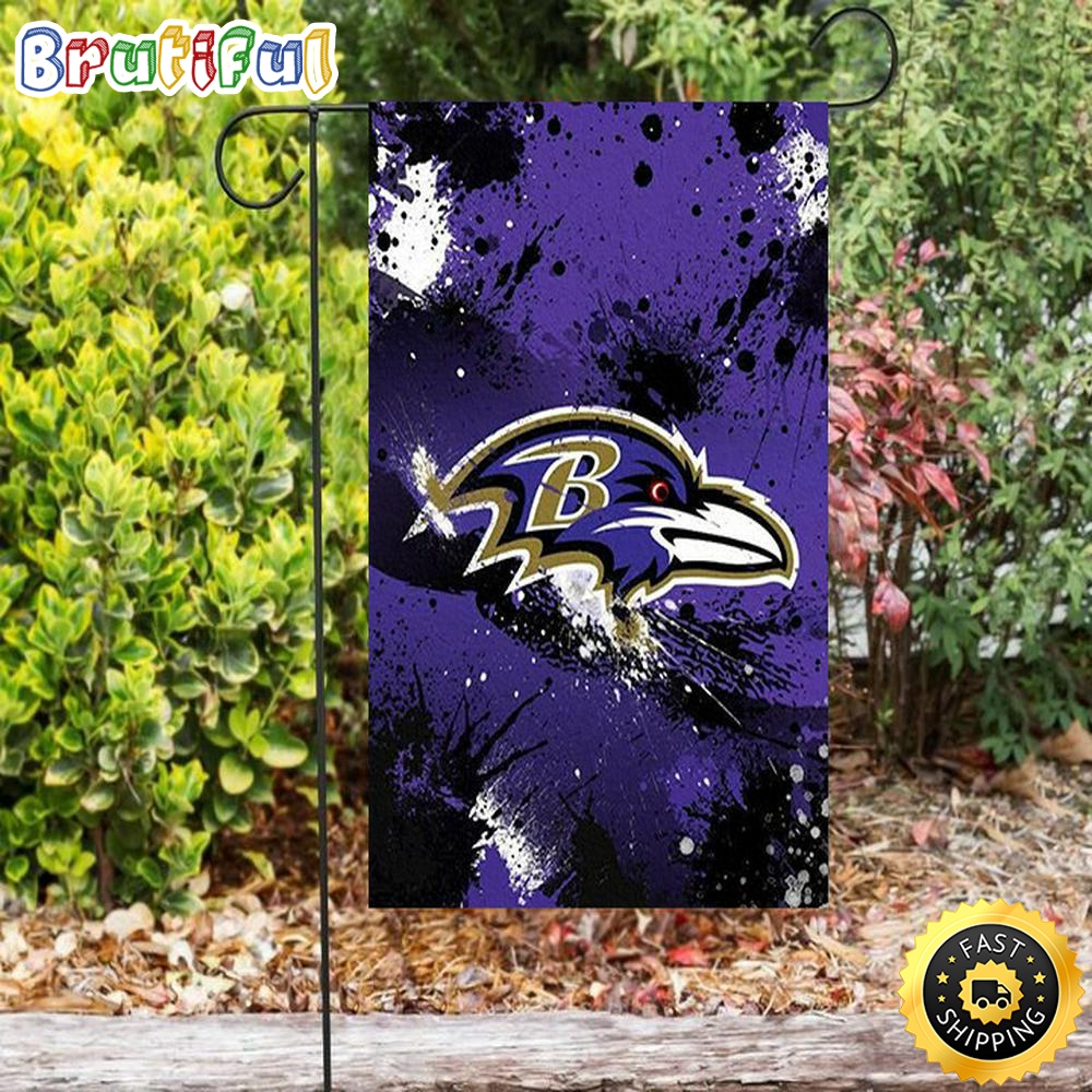 Nfl Garden Flags Baltimore Ravens Logo Brush2 Double Sided Printing Garden Flag Ravens Garden Flags 1 xefxhd