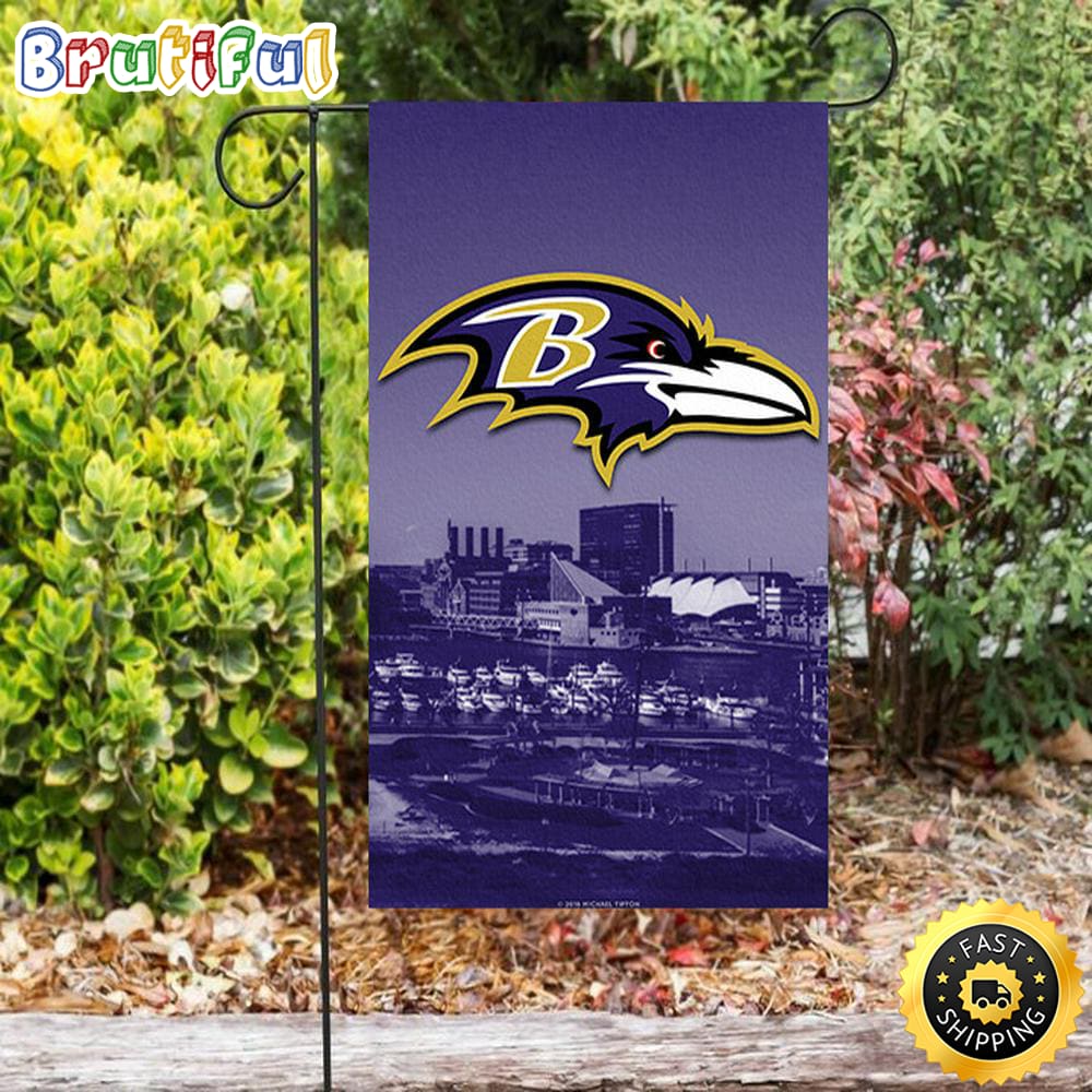Nfl Garden Flags Baltimore Ravens Logo City Double Sided Printing Garden Flag Ravens Garden Flags 1 nf8dus