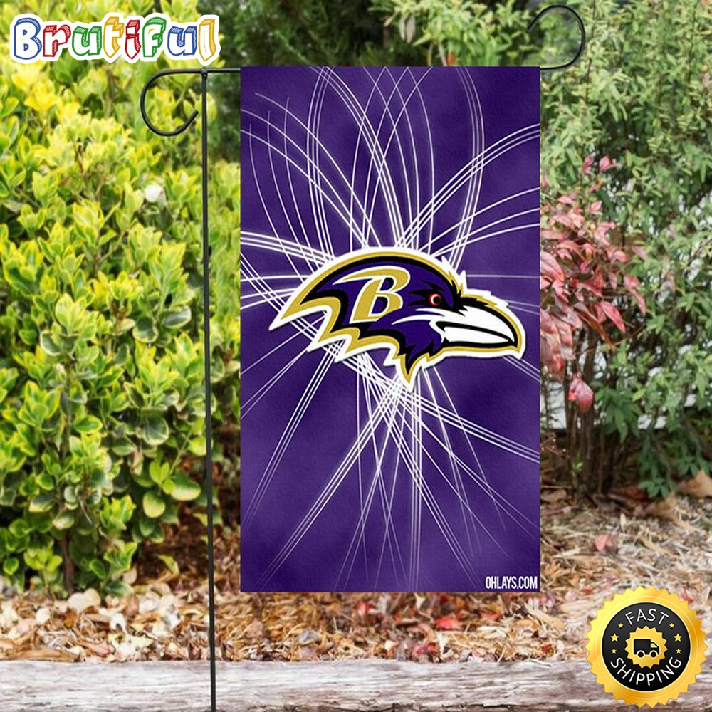 Nfl Garden Flags Baltimore Ravens Logo Line Double Sided Printing Garden Flag Ravens Garden Flags 1 rlienp