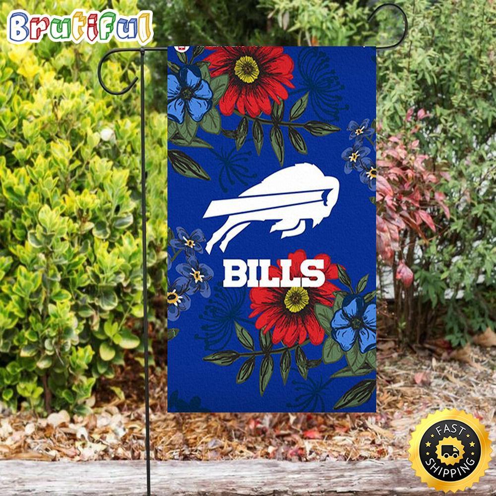 Nfl Garden Flags Buffalo Bills Flowers Blue Double Sided Printing Garden Flag Bills Garden Flags 1 yupv7z