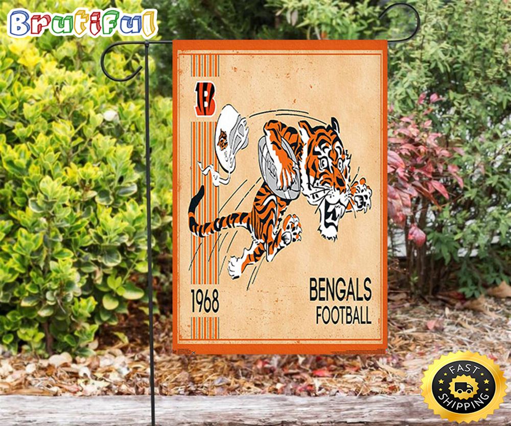 Nfl Garden Flags Cincinnati Bengals Emblem 1968 Double Sided Printing Garden Flag Bengals Garden Flags 1 gbarcs
