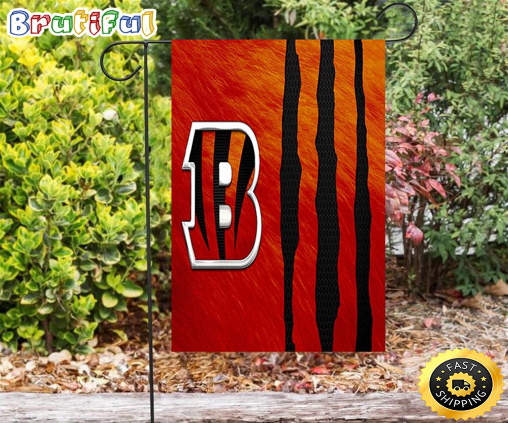 Nfl Garden Flags Cincinnati Bengals Emblem Scratch Double Sided Printing Garden Flag Bengals Garden Flags 1 nqn0df