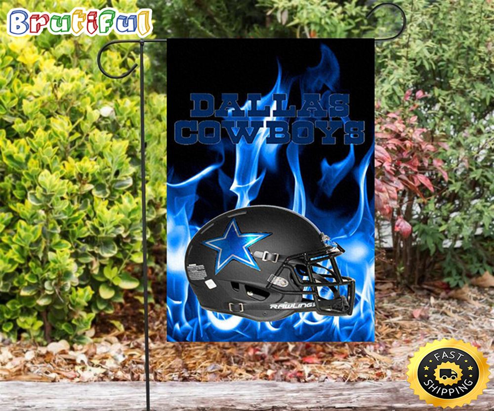 Nfl Garden Flags Dallas Cowboys Helmet Blue Fire Double Sided Printing Garden Flag Cowboys Garden Flags 1 xcrxek