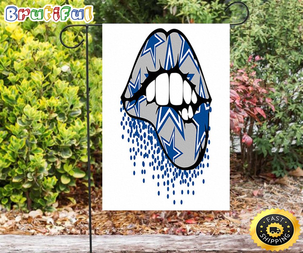 Nfl Garden Flags Dallas Cowboys Lips Glitter Double Sided Printing Garden Flag Cowboys Garden Flags 1 rmpipg