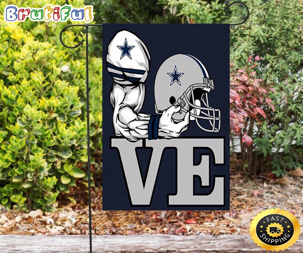 Nfl Garden Flags Dallas Cowboys Love Arm Helmet Double Sided Printing Garden Flag Cowboys Garden Flags 1 wzlhyu