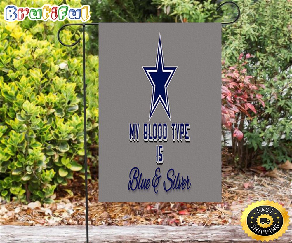 Nfl Garden Flags Dallas Cowboys My Blood Type Double Sided Printing Garden Flag Cowboys Garden Flags 1 nfqwev