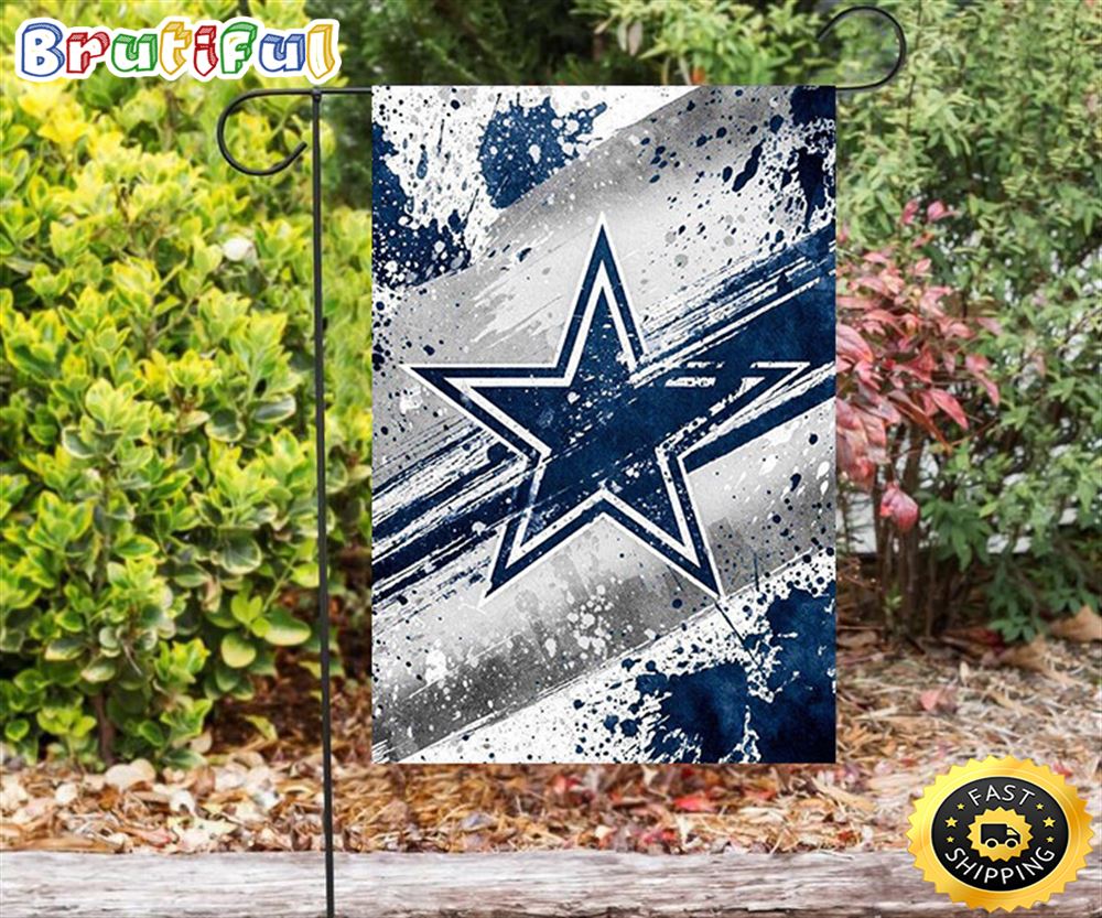 Nfl Garden Flags Dallas Cowboys Painting Gray White Star Double Sided Printing Garden Flag Cowboys Garden Flags 1 mn25sy
