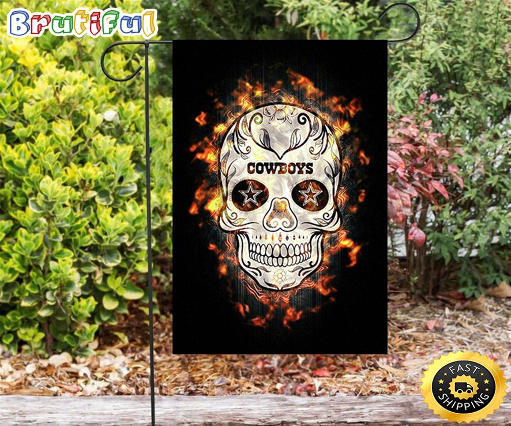 Nfl Garden Flags Dallas Cowboys Skull Flowers Fire Double Sided Printing Garden Flag Cowboys Garden Flags 1 mui5ln