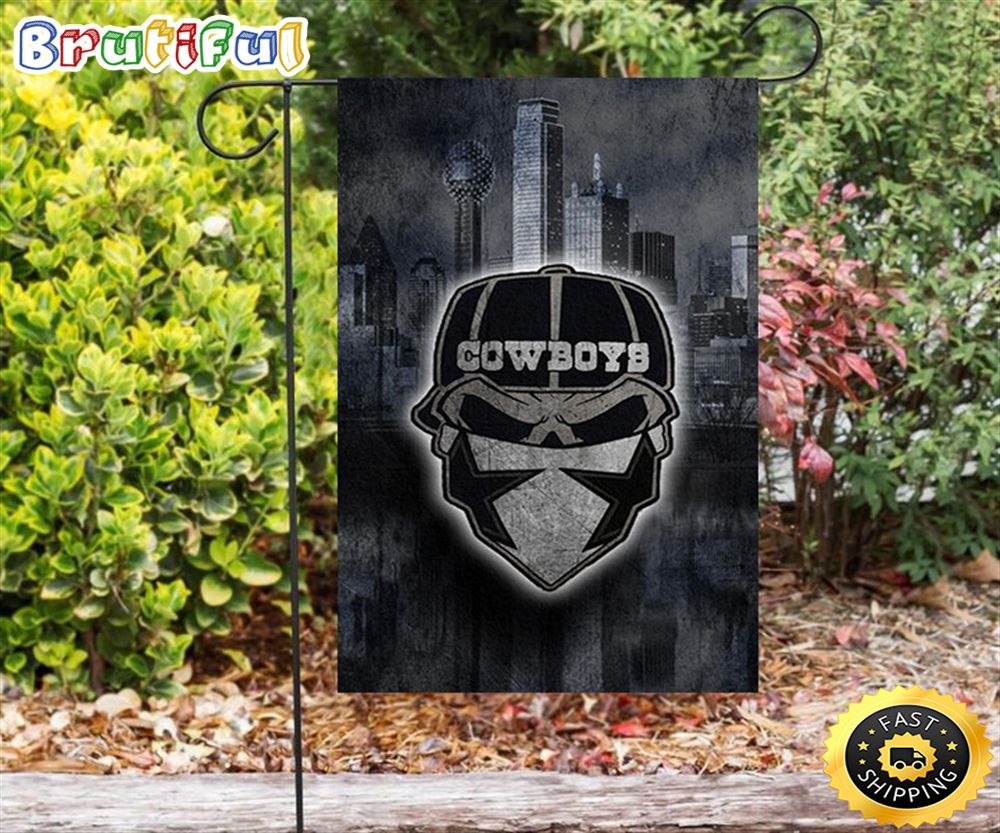 Nfl Garden Flags Dallas Cowboys Skull Wearing Mask City Double Sided Printing Garden Flag Cowboys Garden Flags 1 dzdtri