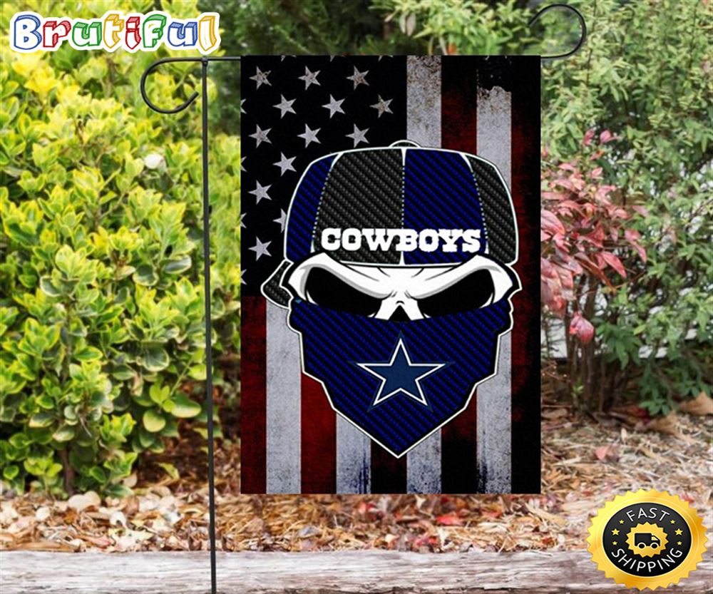 Nfl Garden Flags Dallas Cowboys Skull Wearing Mask Flag Double Sided Printing Garden Flag Cowboys Garden Flags 1 jm64lc