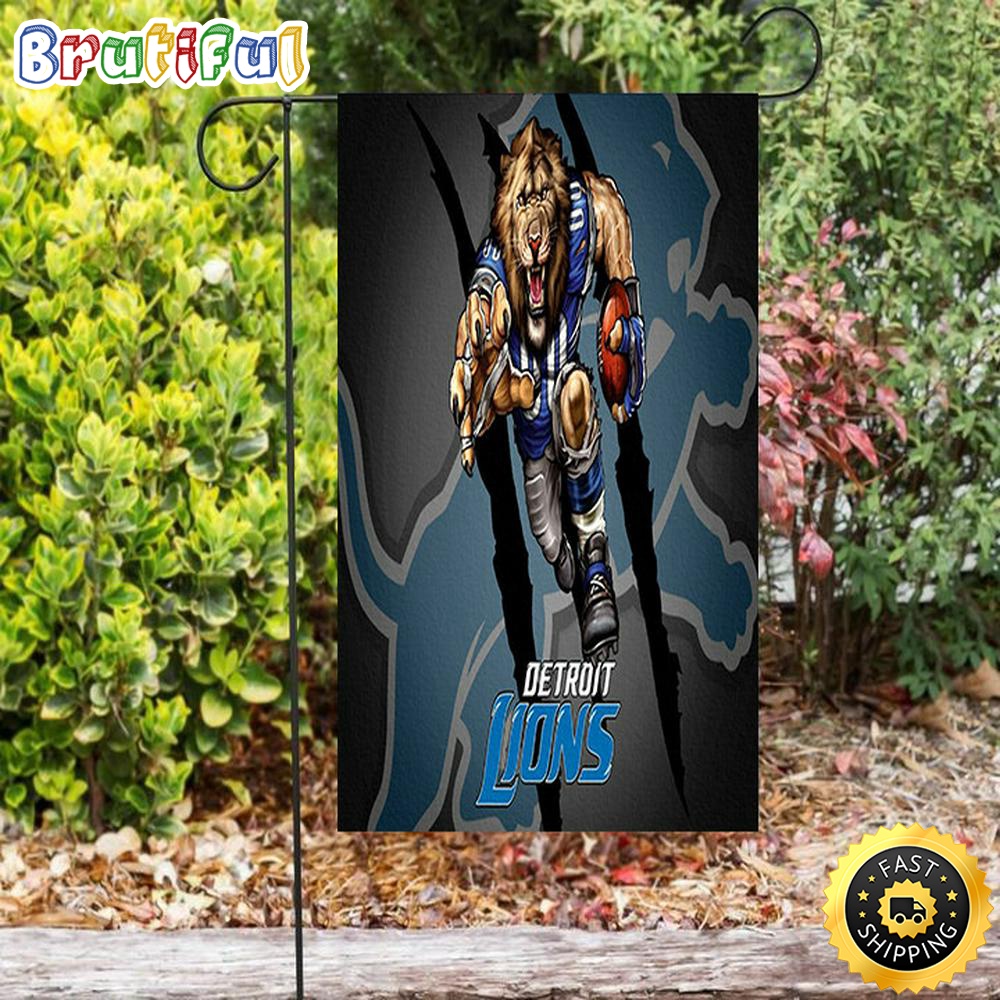 Nfl Garden Flags Detroit Lions Mascot v2 Double Sided Printing Garden Flag Detroit Lions Garden Flag 1 qsruzz