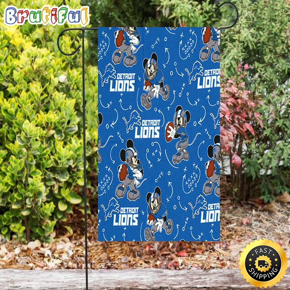 Nfl Garden Flags Detroit Lions Mickey Mouse Double Sided Printing Garden Flag Detroit Lions Garden Flag 1 syeprc