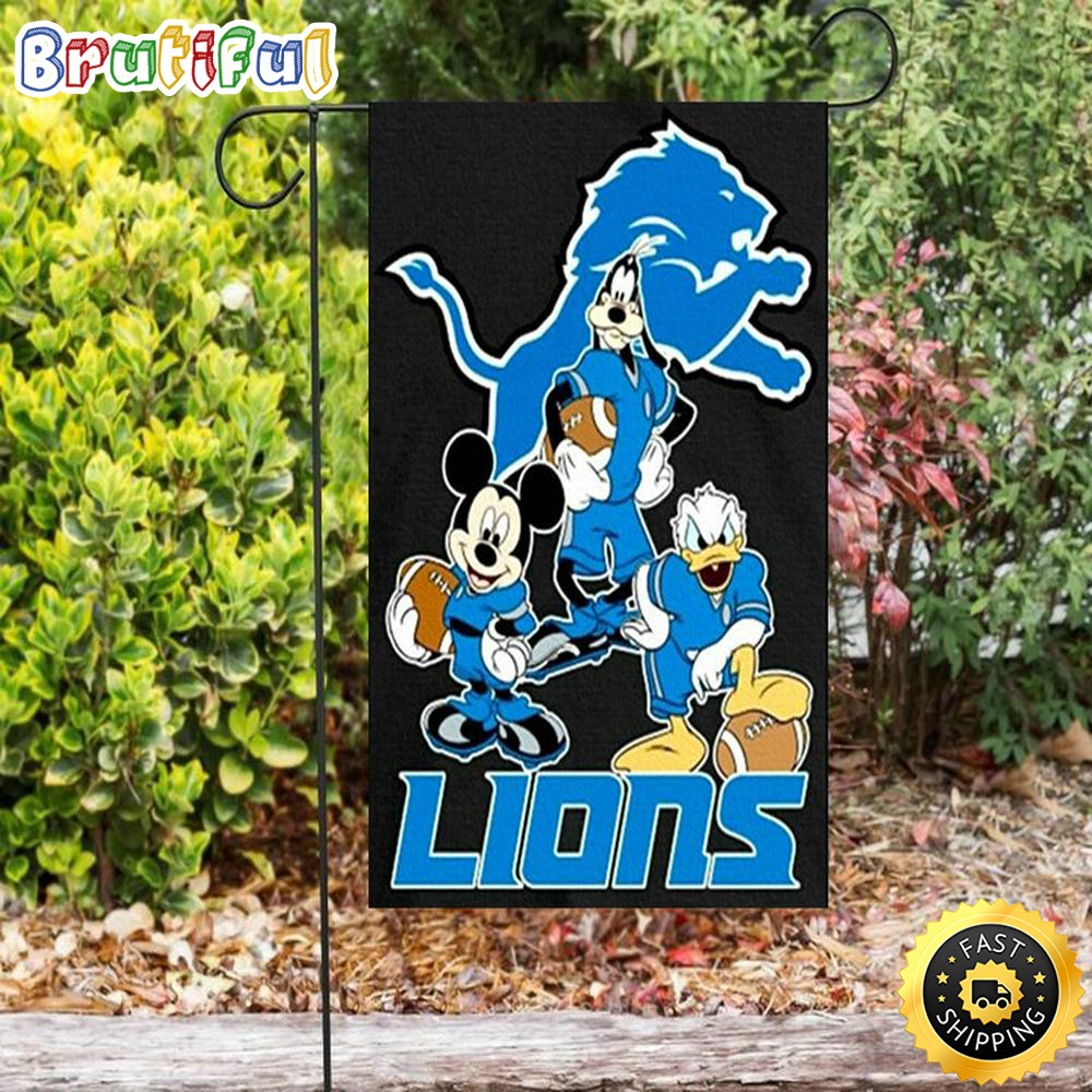 Nfl Garden Flags Detroit Lions Mickey Pluto and Donald Duck Double Sided Printing Garden Flag Detroit Lions Garden Flag 1 ftu8uj