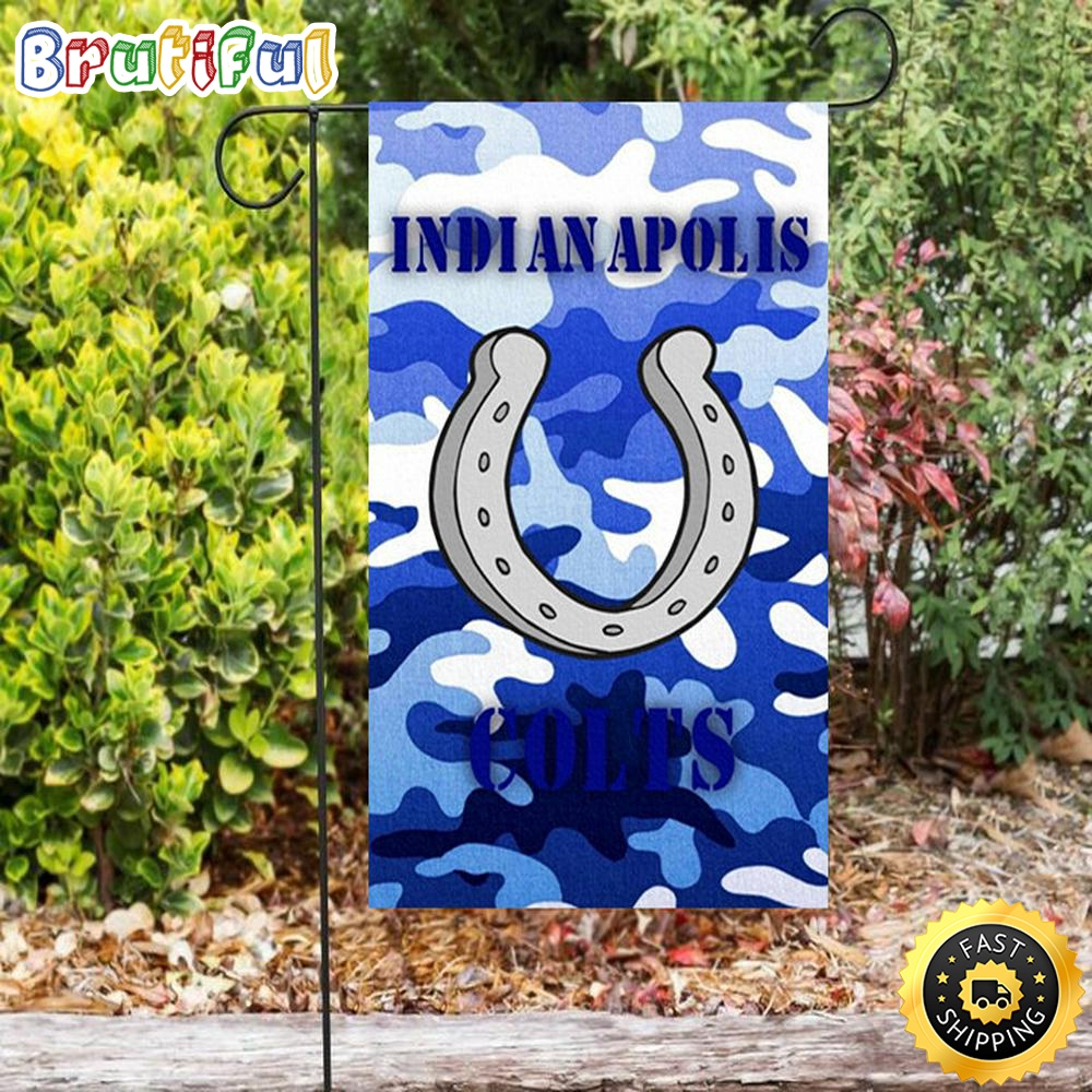 Nfl Garden Flags Indianapolis Colts Horseshoe Blue White Camo Double Sided Printing Garden Flag Colts Garden Flag 1 j1xk5c