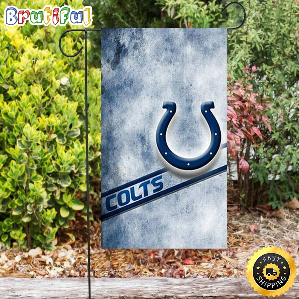 Nfl Garden Flags Indianapolis Colts Horseshoe Color Splash Blue White Double Sided Printing Garden Flag Colts Garden Flag 1 tdhgwb