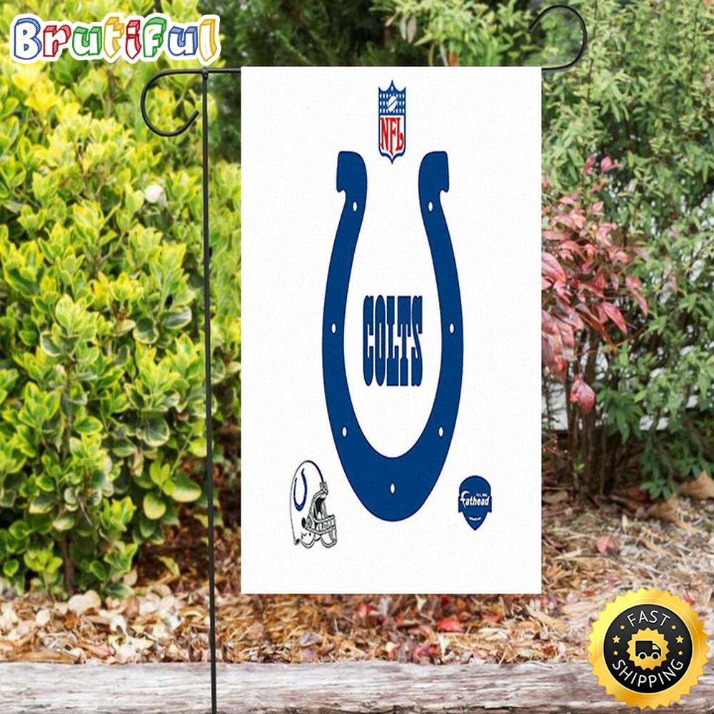 Nfl Garden Flags Indianapolis Colts Horseshoe Helmet White Double Sided Printing Garden Flag Colts Garden Flag 1 f0g5uo
