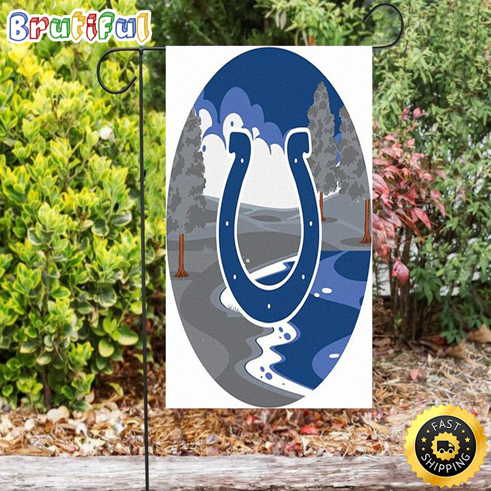 Nfl Garden Flags Indianapolis Colts Horseshoe Sky Lake Double Sided Printing Garden Flag Colts Garden Flag 1 aucflj
