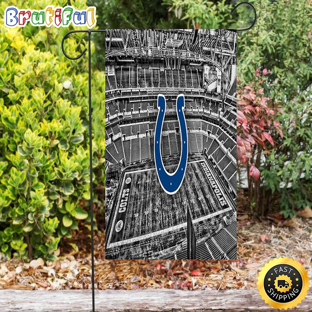 Nfl Garden Flags Indianapolis Colts Horseshoe Stadium Black White Double Sided Printing Garden Flag Colts Garden Flag 1 vjbwkz