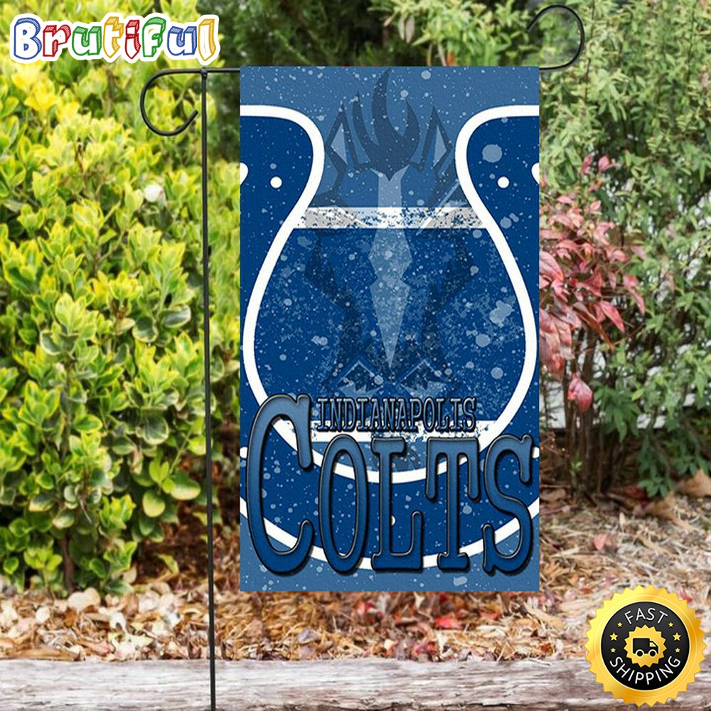 Nfl Garden Flags Indianapolis Colts Logo Horse Color Splash White Double Sided Printing Garden Flag Colts Garden Flag 1 klmjgf