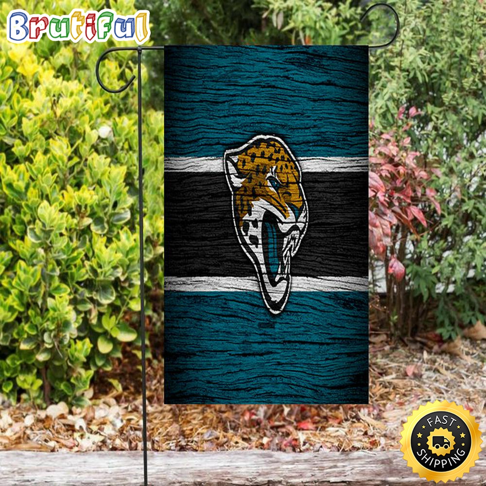 Nfl Garden Flags Jacksonville Jaguars Emblem Wooden Texture Double Sided Printing Garden Flag Jaguars Garden Flag 1 pviinn