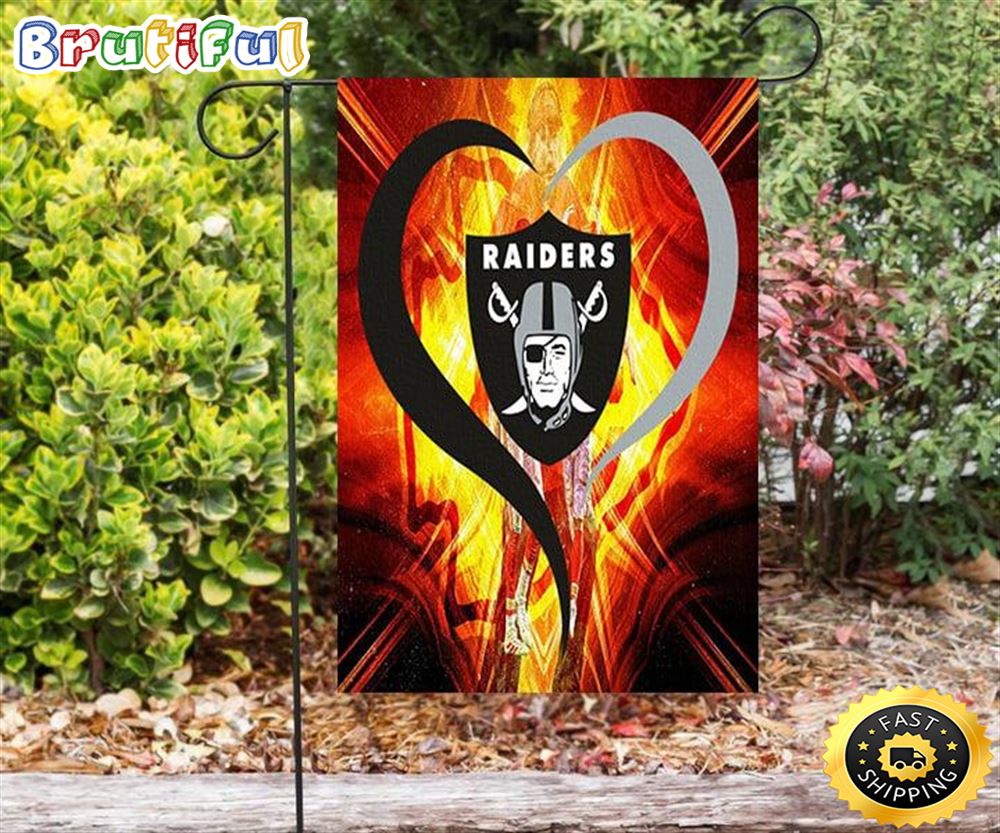 Nfl Garden Flags Las Vegas Raiders Heart Double Sided Printing Garden Flag Raiders Garden Flags 1 nzuzvt