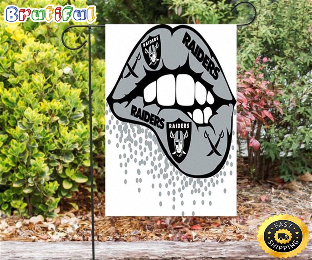 Nfl Garden Flags Las Vegas Raiders Lips Logo Art Double Sided Printing Garden Flag Raiders Garden Flags 1 gxa440
