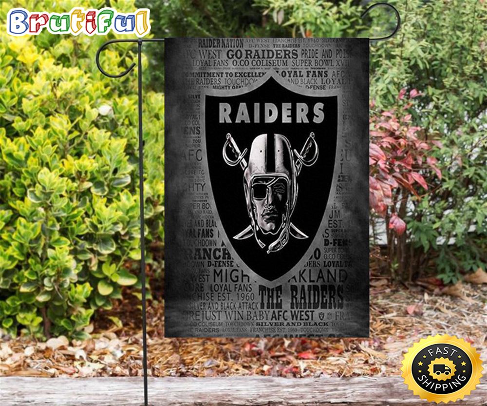 Nfl Garden Flags Las Vegas Raiders Logo Art Text Double Sided Printing Garden Flag Raiders Garden Flags 1 wsunjx