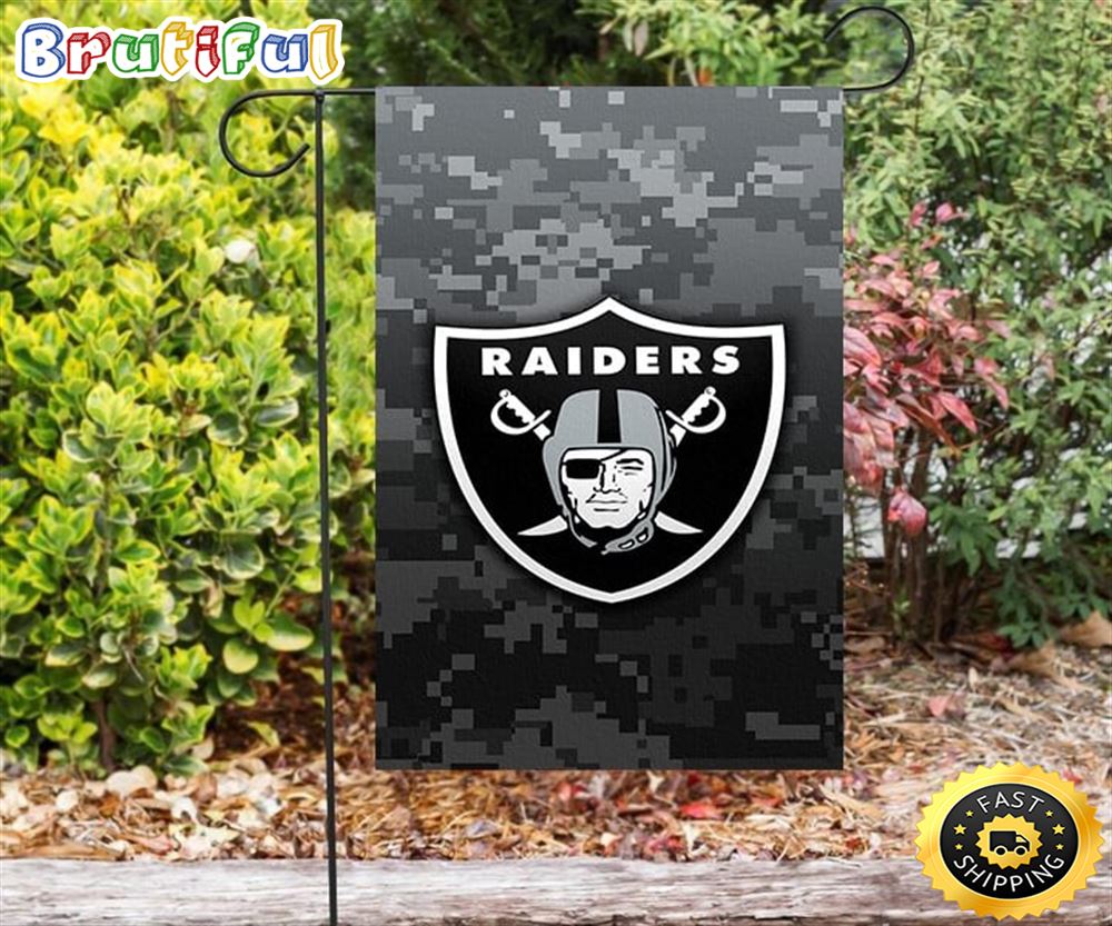 Nfl Garden Flags Las Vegas Raiders Logo Pattern Camo Double Sided Printing Garden Flag Raiders Garden Flags 1 tvnkoi