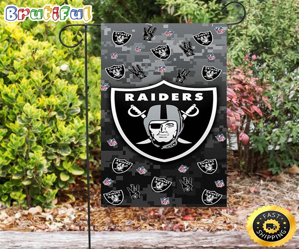 Nfl Garden Flags Las Vegas Raiders Logo Pattern Double Sided Printing Garden Flag Raiders Garden Flags 1 msslcl