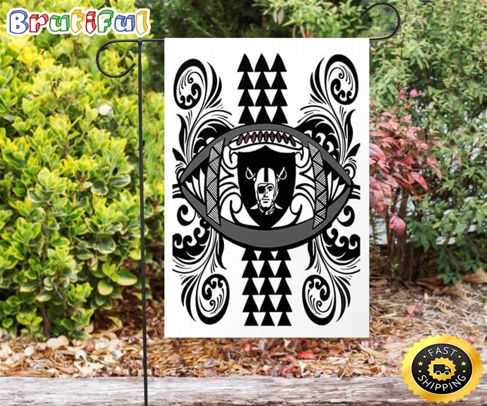Nfl Garden Flags Las Vegas Raiders Logo Pattern Floral Double Sided Printing Garden Flag Raiders Garden Flags 1 j9sbtv