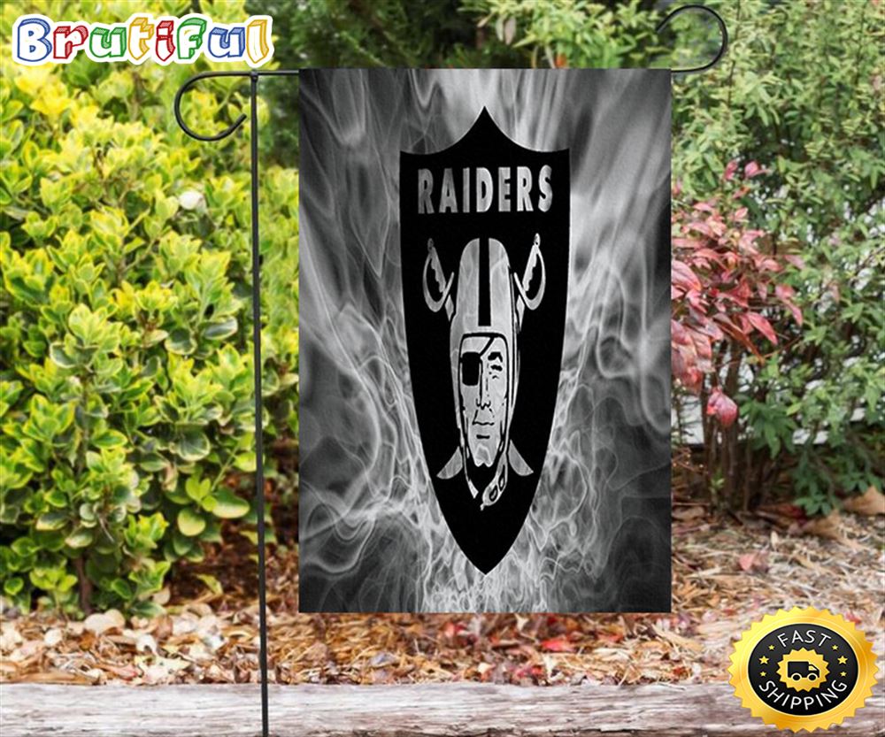 Nfl Garden Flags Las Vegas Raiders Logo Smoke Double Sided Printing Garden Flag Raiders Garden Flags 1 p4zpfk