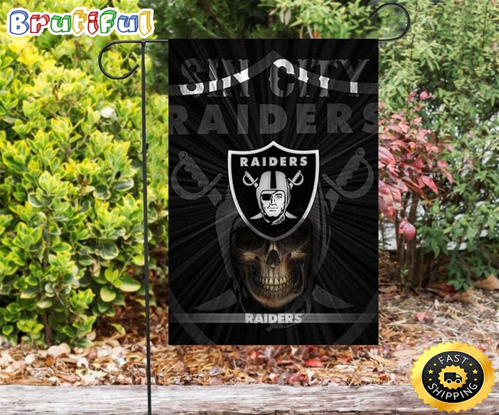 Nfl Garden Flags Las Vegas Raiders Sin City Skull Double Sided Printing Garden Flag Raiders Garden Flags 1 j64wj6