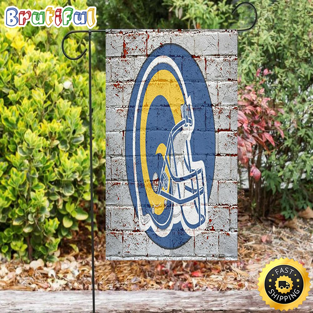 Nfl Garden Flags Los Angeles Rams Helmet Brick Wall Double Sided Printing Garden Flag Rams Garden Flag 1 gvgxmb