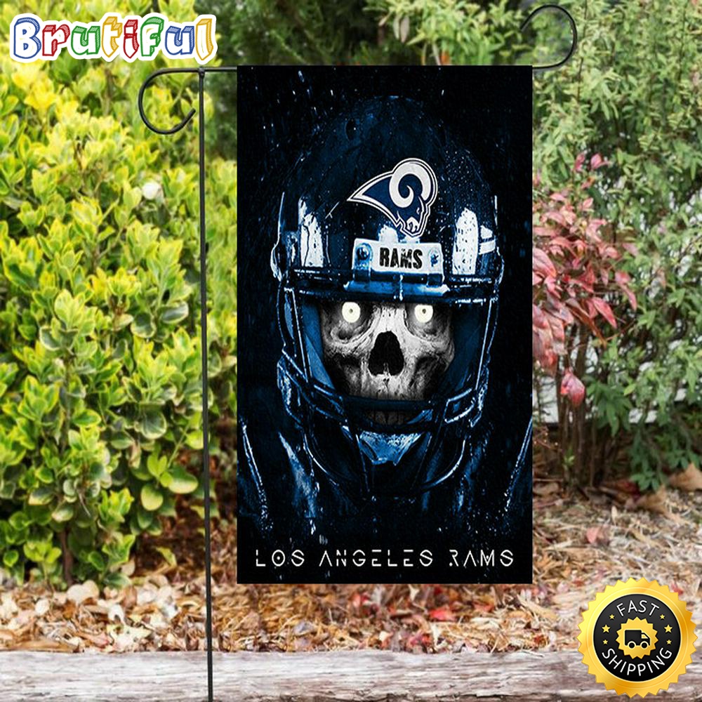 Nfl Garden Flags Los Angeles Rams Skull Wearing Helmet2 Double Sided Printing Garden Flag Rams Garden Flag 1 fh0prp